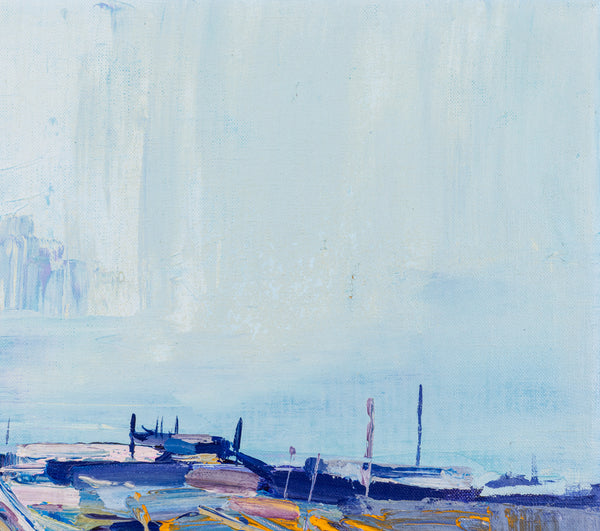 Nicola Simbari Woman Along Coastline 36 Inch Signed Original Painting