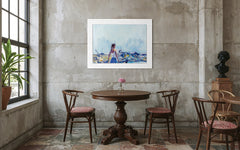 Nicola Simbari, Woman Along Coastline, 36 Inch Signed Original Painting