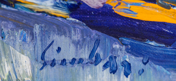 Nicola Simbari Woman Along Coastline 36 Inch Signed Original Painting