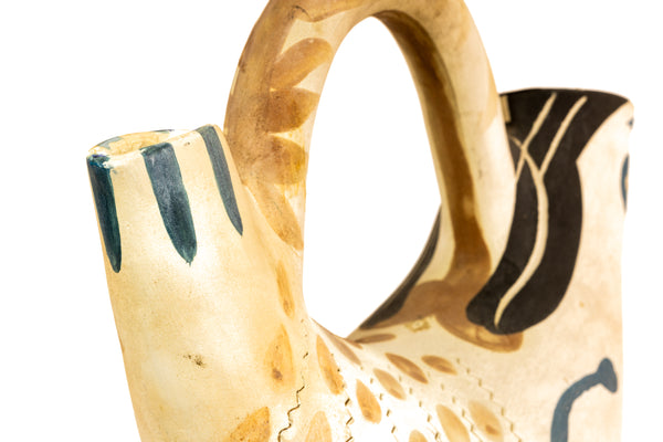 Pablo Picasso ceramic from 1952: Figure de Proue (A.R. 136), white earthenware vessel by Madoura, fully authenticated with stamps and COA.