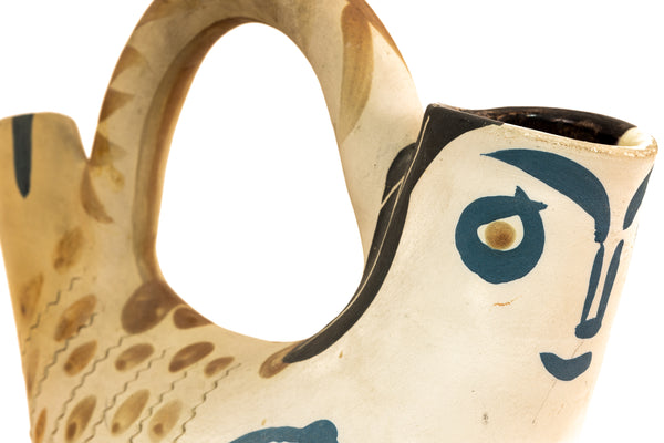 Pablo Picasso ceramic from 1952: Figure de Proue (A.R. 136), white earthenware vessel by Madoura, fully authenticated with stamps and COA.