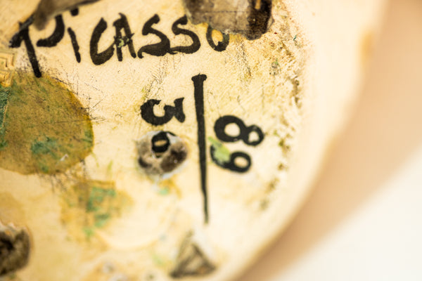 Pablo Picasso ceramic from 1952: Figure de Proue (A.R. 136), white earthenware vessel by Madoura, fully authenticated with stamps and COA.