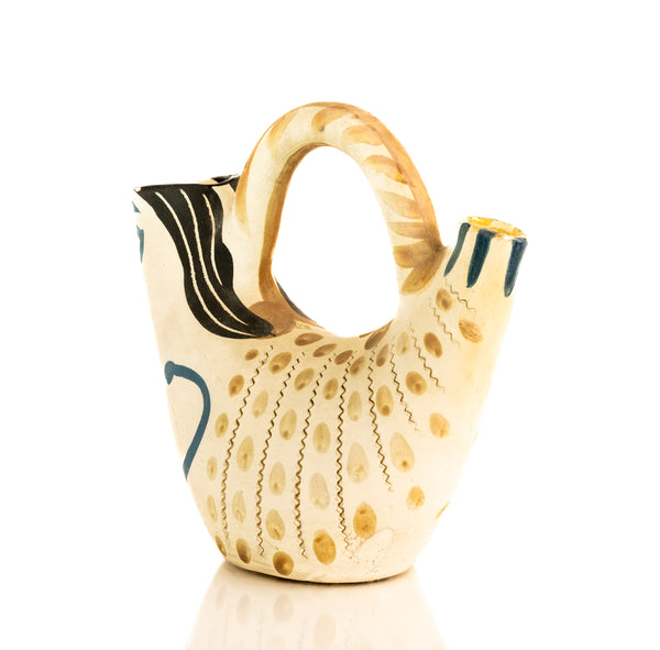 Pablo Picasso ceramic from 1952: Figure de Proue (A.R. 136), white earthenware vessel by Madoura, fully authenticated with stamps and COA.