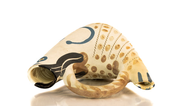 Pablo Picasso ceramic from 1952: Figure de Proue (A.R. 136), white earthenware vessel by Madoura, fully authenticated with stamps and COA.