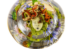 Paul Stankard Fertile Seeds 2002 Hand Blown Glass Round Paperweight