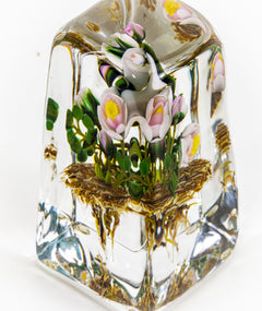 Paul Stankard, Floating Peony Botanical - Signed 1981 Handblown Glass