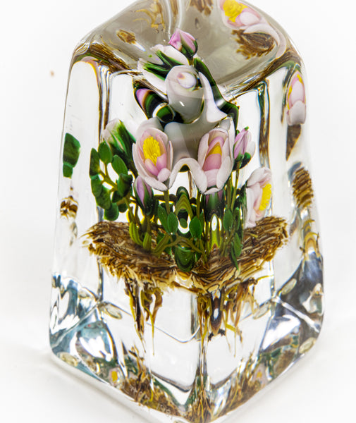 Paul Stankard, Floating Peony Botanical - Signed 1981 Handblown Glass