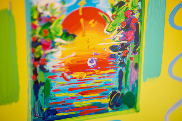 Peter Max, A Better World, Signed Mixed Media on Paper