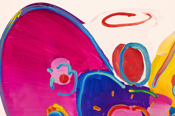 Peter Max Angel with Heart 18” Signed 2014 Acrylic Sculpture