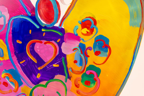 Peter Max Angel with Heart 18” Signed 2014 Acrylic Sculpture