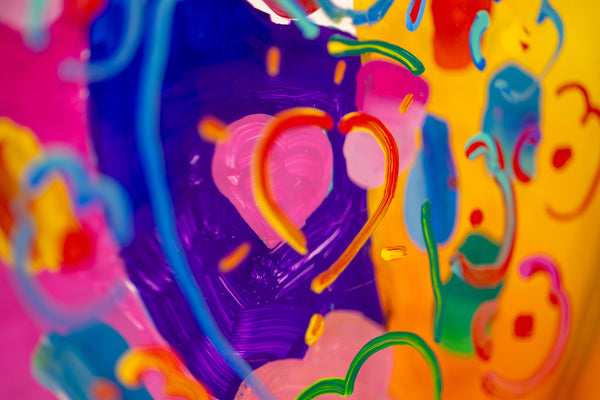 Peter Max Angel with Heart 18” Signed 2014 Acrylic Sculpture