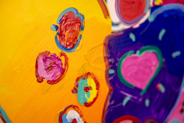 Peter Max Angel with Heart 18” Signed 2014 Acrylic Sculpture