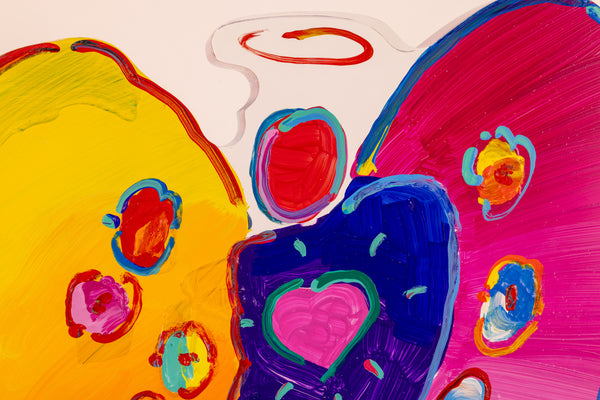 Peter Max Angel with Heart 18” Signed 2014 Acrylic Sculpture