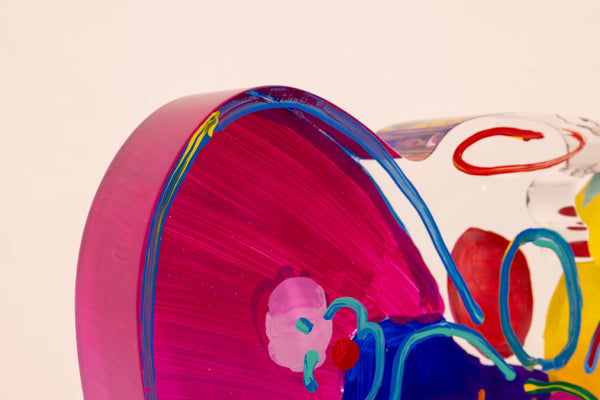 Peter Max Angel with Heart 18” Signed 2014 Acrylic Sculpture