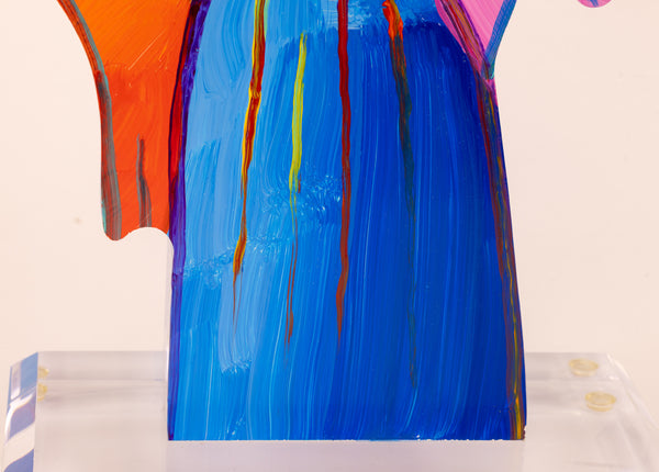 Peter Max Angel with Heart 18” Signed 2014 Acrylic Sculpture