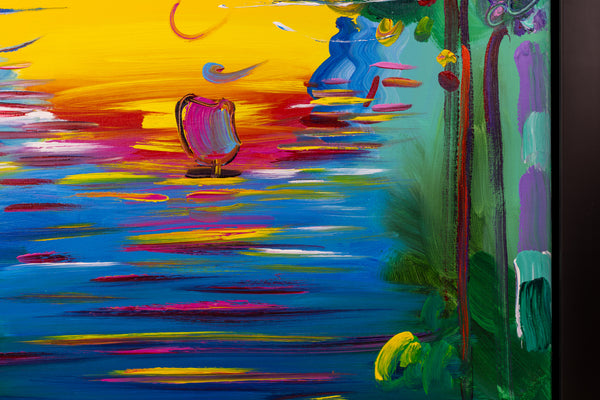 Peter Max, Better World, Large 40x30 Inch Original Painting Signed with Studio Number