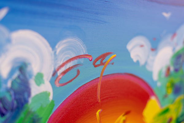 Peter Max, Better World, Large 40x30 Inch Original Painting Signed with Studio Number