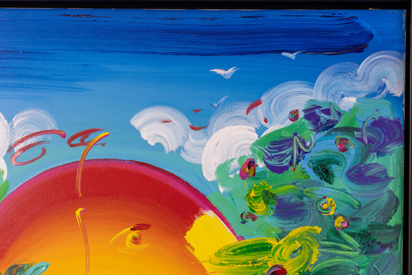 Peter Max, Better World, Large 40x30 Inch Original Painting Signed with Studio Number
