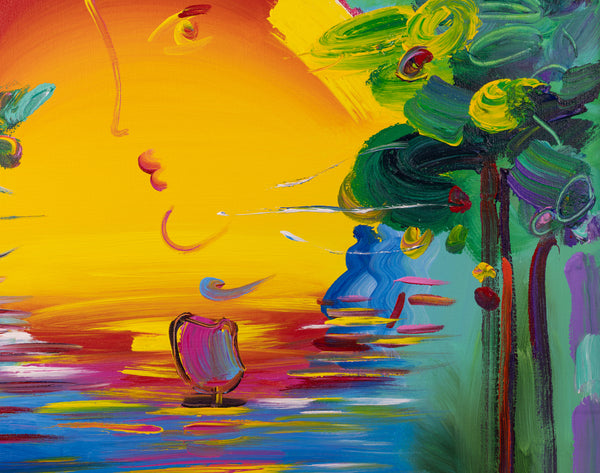 Peter Max, Better World, Large 40x30 Inch Original Painting Signed with Studio Number
