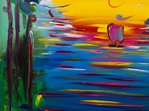 Peter Max, Better World, Large 40x30 Inch Original Painting Signed with Studio Number