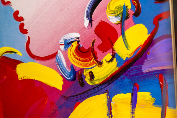 Peter Max, Blushing Beauty, Signed Mixed Media Original Painting over Lithograph