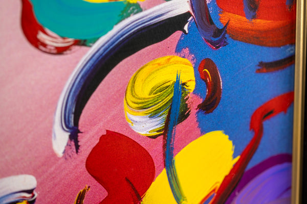 Peter Max, Blushing Beauty, Signed Mixed Media Original Painting over Lithograph