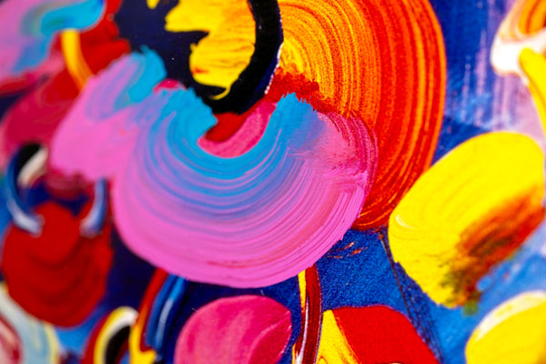 Peter Max, Blushing Beauty, Signed Mixed Media Original Painting over Lithograph