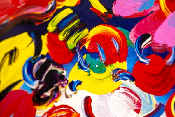 Peter Max, Blushing Beauty, Signed Mixed Media Original Painting over Lithograph