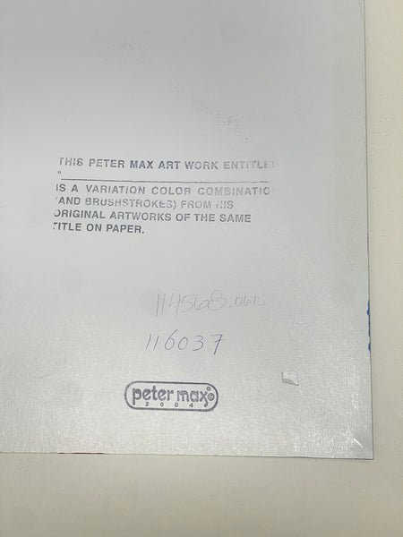 Peter Max, Blushing Beauty, Signed Mixed Media Original Painting over Lithograph