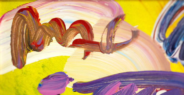 Peter Max, Blushing Beauty, Signed Mixed Media Original Painting over Lithograph