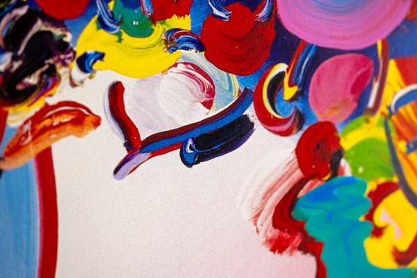 Peter Max, Blushing Beauty, Signed Mixed Media Original Painting over Lithograph