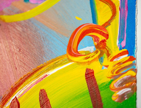 Peter Max Blushing Beauty Ver II #31 Original Mixed Media Painting 1995 with Signature, Label, and Studio Documentation