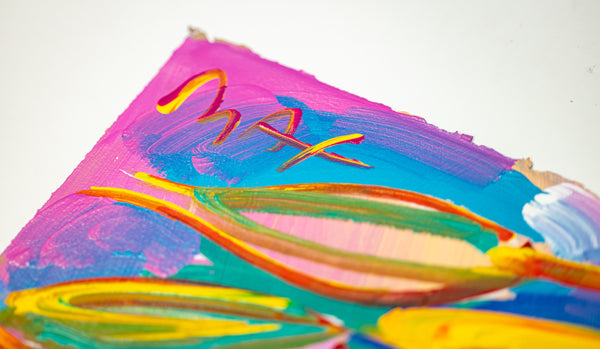 Peter Max Blushing Beauty Ver II #31 Original Mixed Media Painting 1995 with Signature, Label, and Studio Documentation