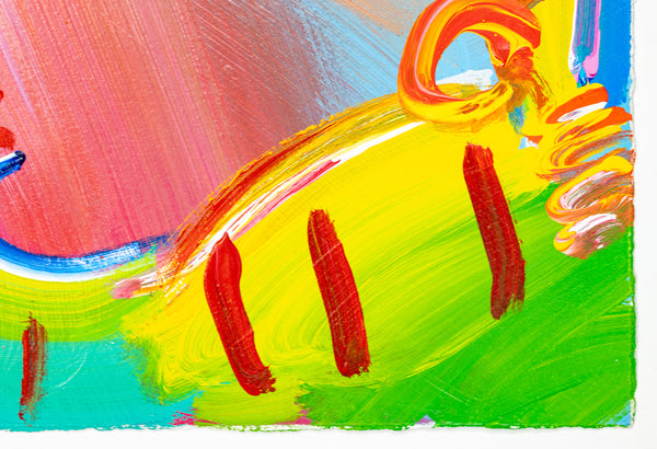 Peter Max Blushing Beauty Ver II #31 Original Mixed Media Painting 1995 with Signature, Label, and Studio Documentation