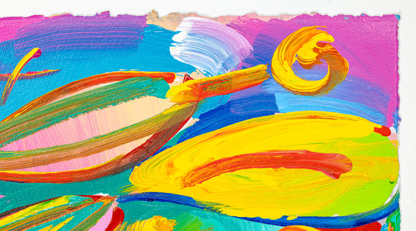 Peter Max Blushing Beauty Ver II #31 Original Mixed Media Painting 1995 with Signature, Label, and Studio Documentation