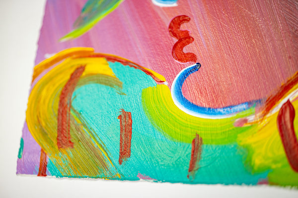 Peter Max Blushing Beauty Ver II #31 Original Mixed Media Painting 1995 with Signature, Label, and Studio Documentation