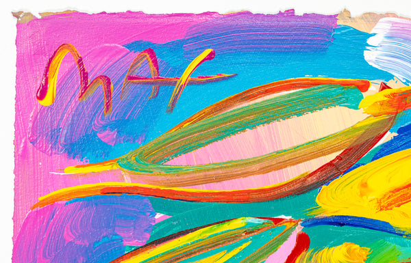 Peter Max Blushing Beauty Ver II #31 Original Mixed Media Painting 1995 with Signature, Label, and Studio Documentation