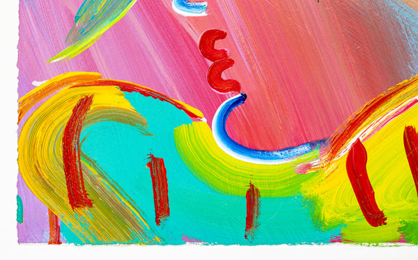 Peter Max Blushing Beauty Ver II #31 Original Mixed Media Painting 1995 with Signature, Label, and Studio Documentation