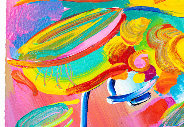 Peter Max Blushing Beauty Ver II #31 Original Mixed Media Painting 1995 with Signature, Label, and Studio Documentation