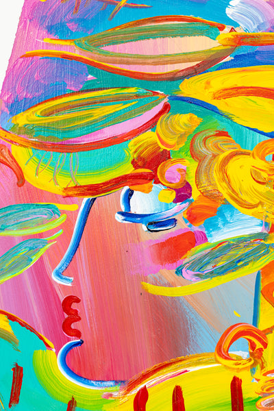 Peter Max Blushing Beauty Ver II #31 Original Mixed Media Painting 1995 with Signature, Label, and Studio Documentation