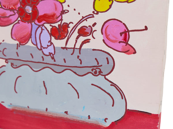 Peter Max Bouquet of Flowers Original Signed Acrylic Painting on Canvas