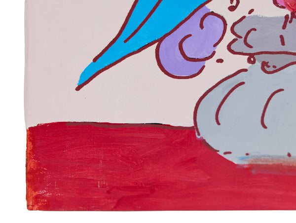 Peter Max Bouquet of Flowers Original Signed Acrylic Painting on Canvas