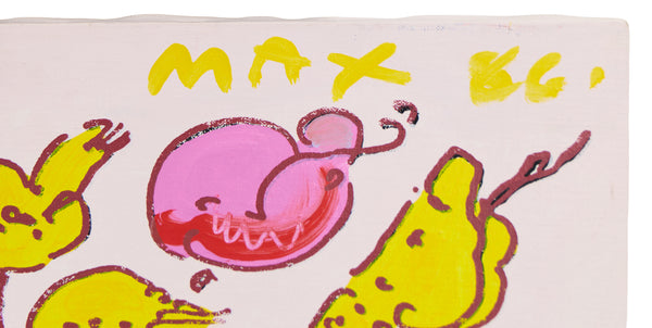 Peter Max Bouquet of Flowers Original Signed Acrylic Painting on Canvas