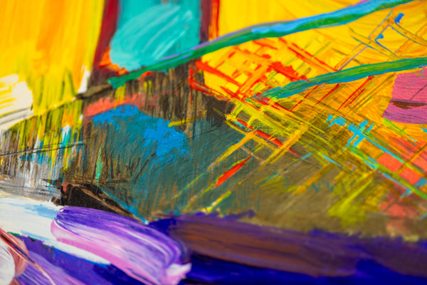 Peter Max, Brooklyn Bridge, Signed Mixed Media Original Painting Over Lithograph