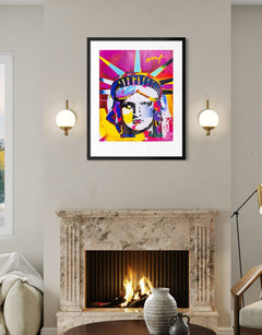 Peter Max, Delta Libertyhead, Signed Mixed Media Original Painting over Lithograph