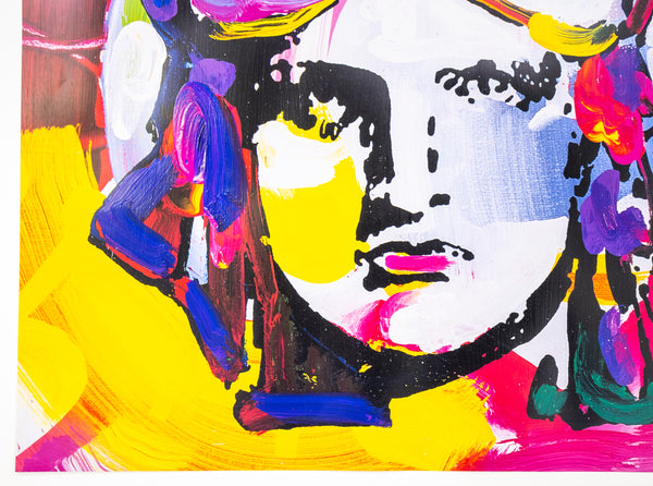 Peter Max Signed Delta Libertyhead Mixed Media Original Painting over Lithograph