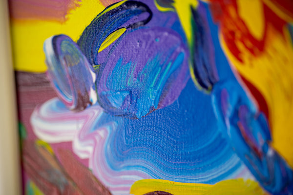 Peter Max, Flower Blossoms, 26x30, 1994 original acrylic on canvas
