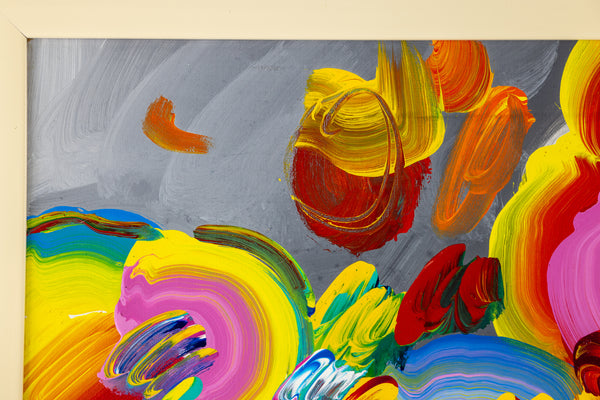 Peter Max, Flower Blossoms, 26x30, 1994 original acrylic on canvas
