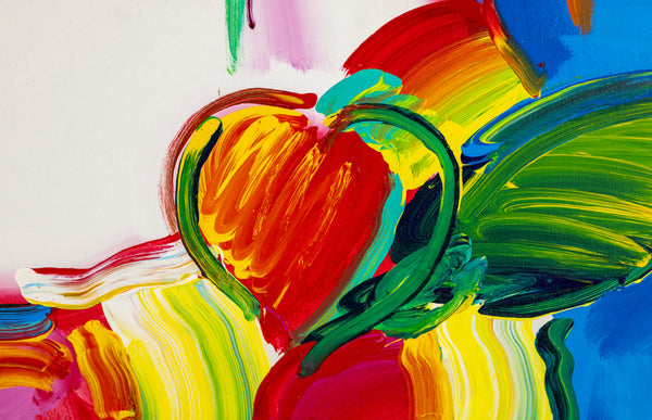 Peter Max, Flower Blossoms, 26x30, 1994 original acrylic on canvas
