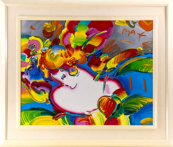 Peter Max, Flower Blossoms, 26x30, 1994 original acrylic on canvas
